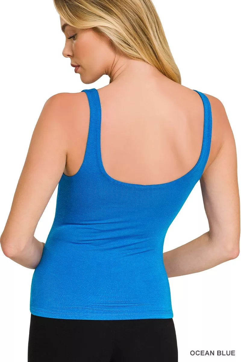 Premium Rayon Double Layered V-neck Tank Top, image 2