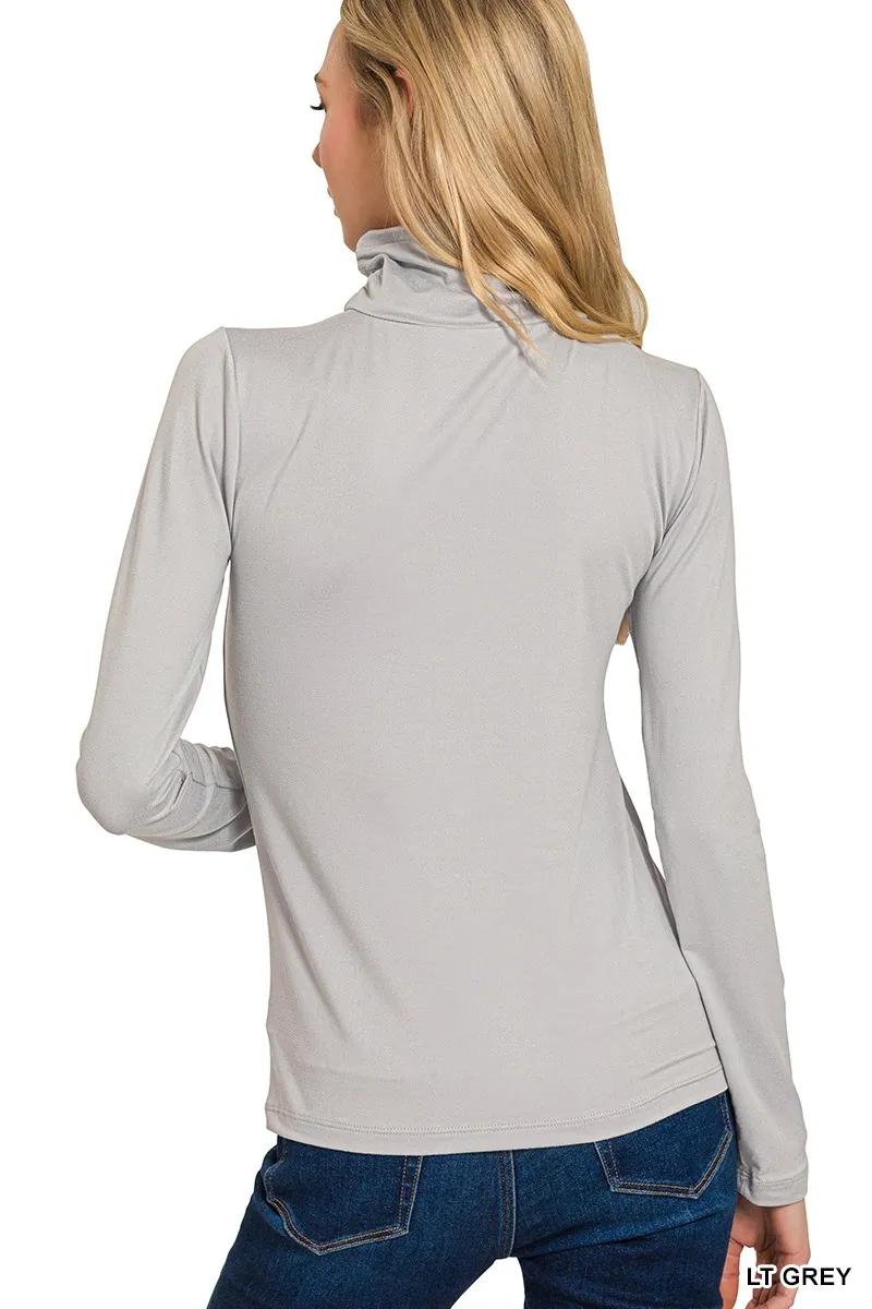 Premium Microfiber Mock Neck Top, image 3