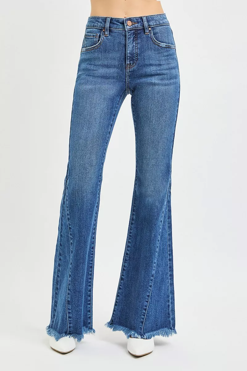 Mid Rise Flare Side Seam Detailing Jeans, image 3