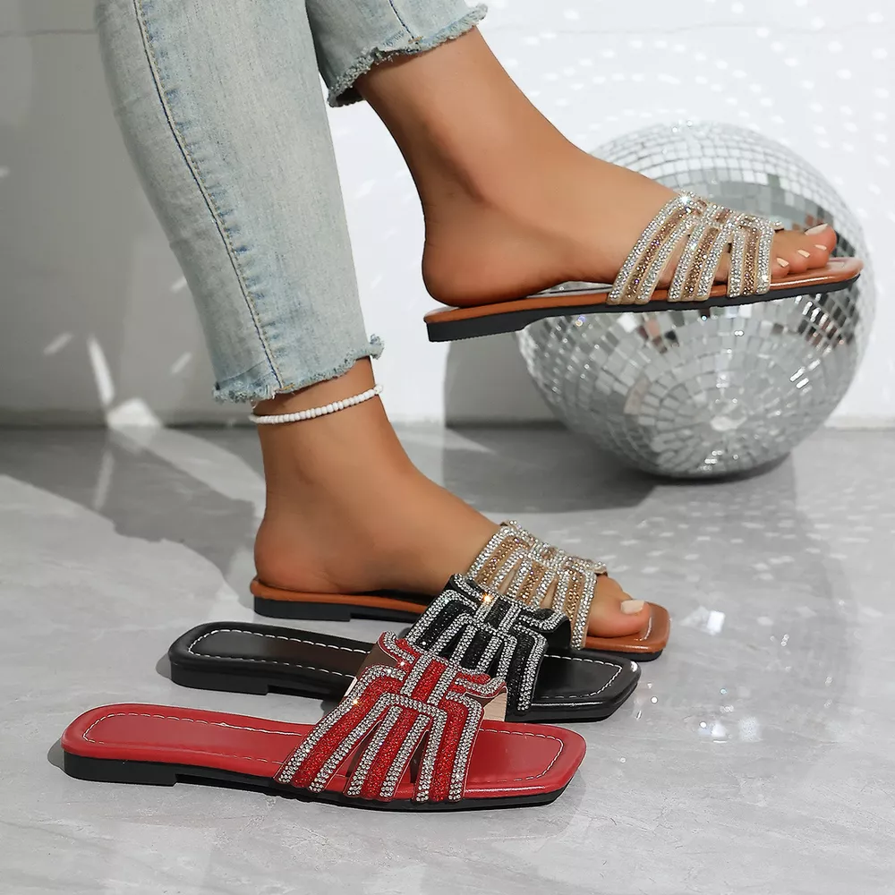 Rhinestone Open Toe Sandals, image 2