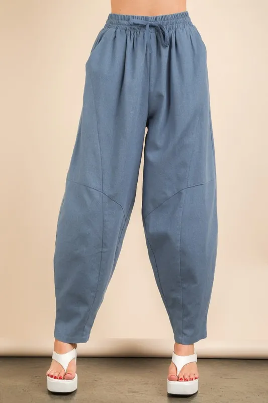 Solid Barrel Comfy Woven Pants, image 4