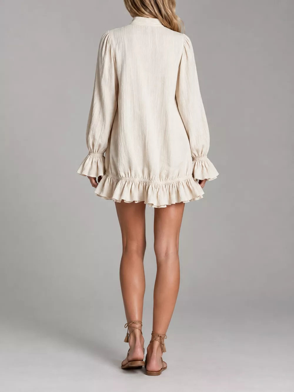 Zipper-Front Ruffle Hem Mini Dress, image 23