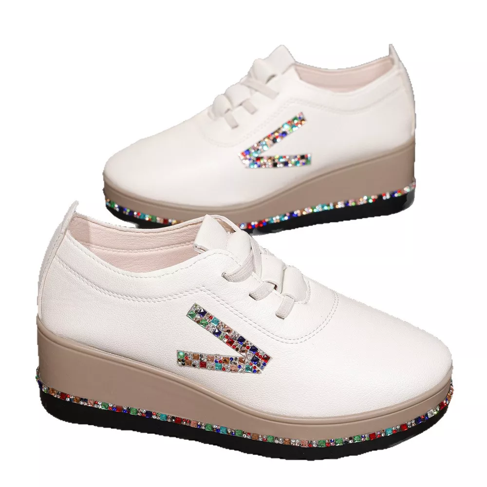 Rhinestone Decor Wedge Sneakers, image 8