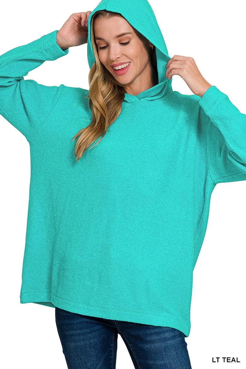 Hooded Brushed Melange Hacci Sweater
