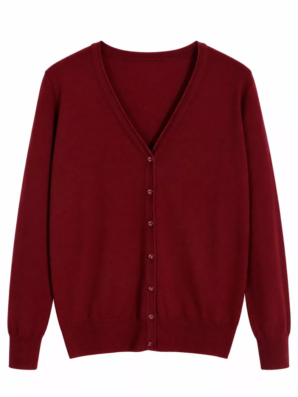 Classic V-Neck Button-Down Knit Cardigan, image 76