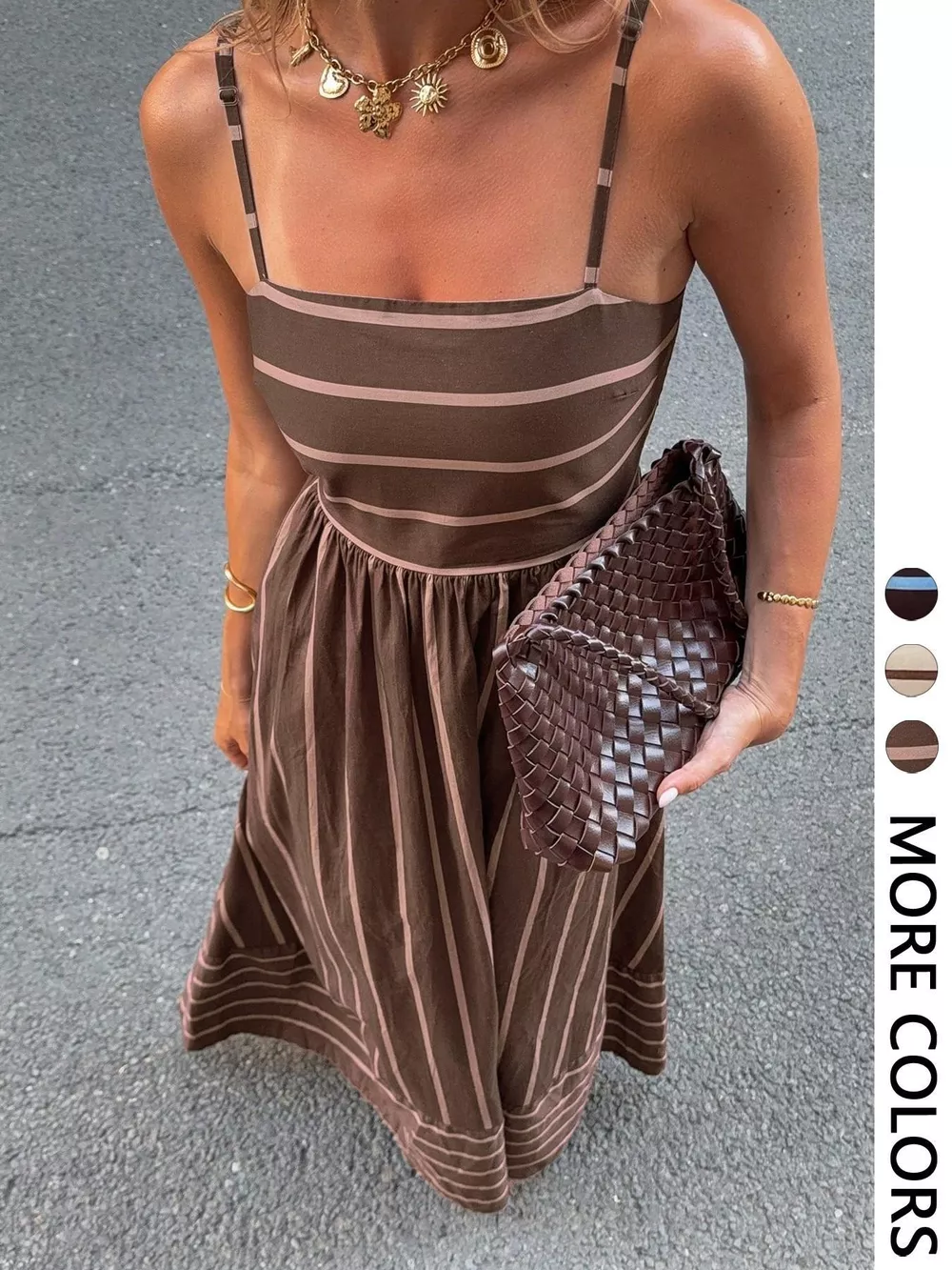 Cutout Back Striped Maxi Dress, image 5