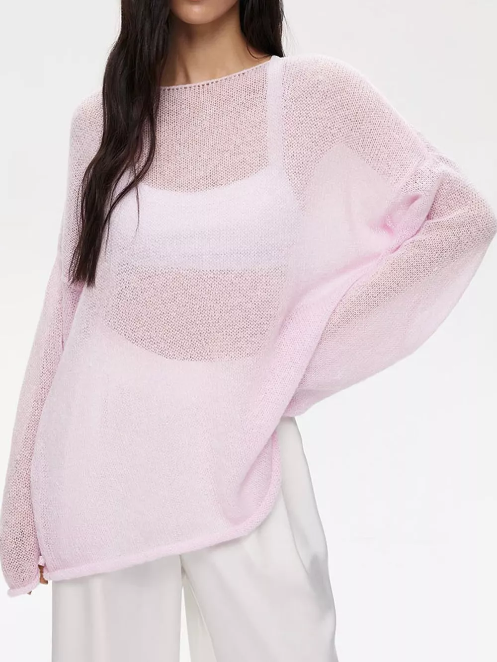 Lightweight Dropped Shoulder Knit Cover Up, image 7