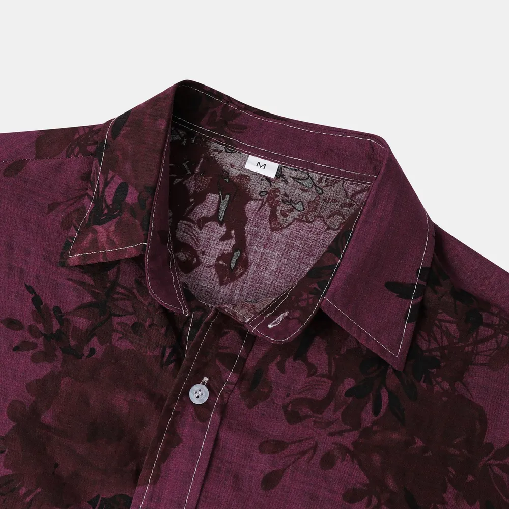 Men's Plus Size Printed Short Sleeve Button Down Casual Shirt, image 9