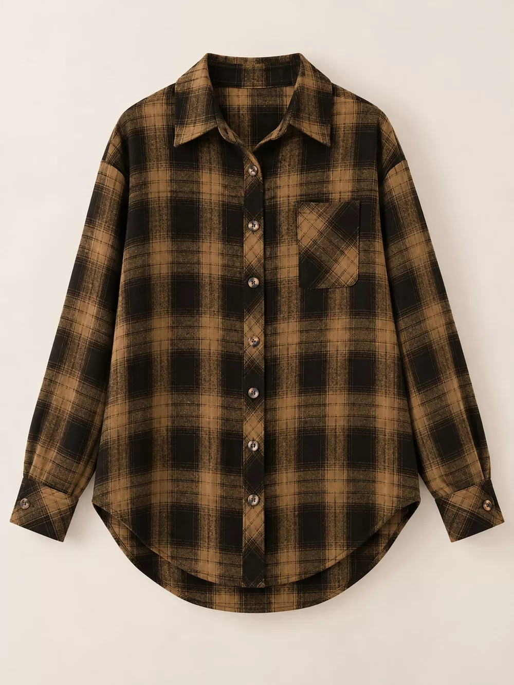 Plaid Button-Down Oversized Shirt, image 30
