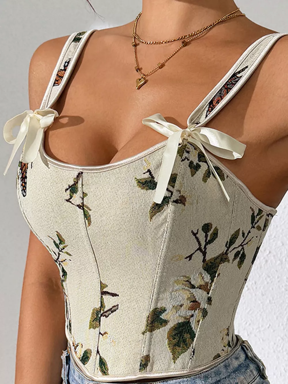 Floral Lace Up Back Tank, image 13