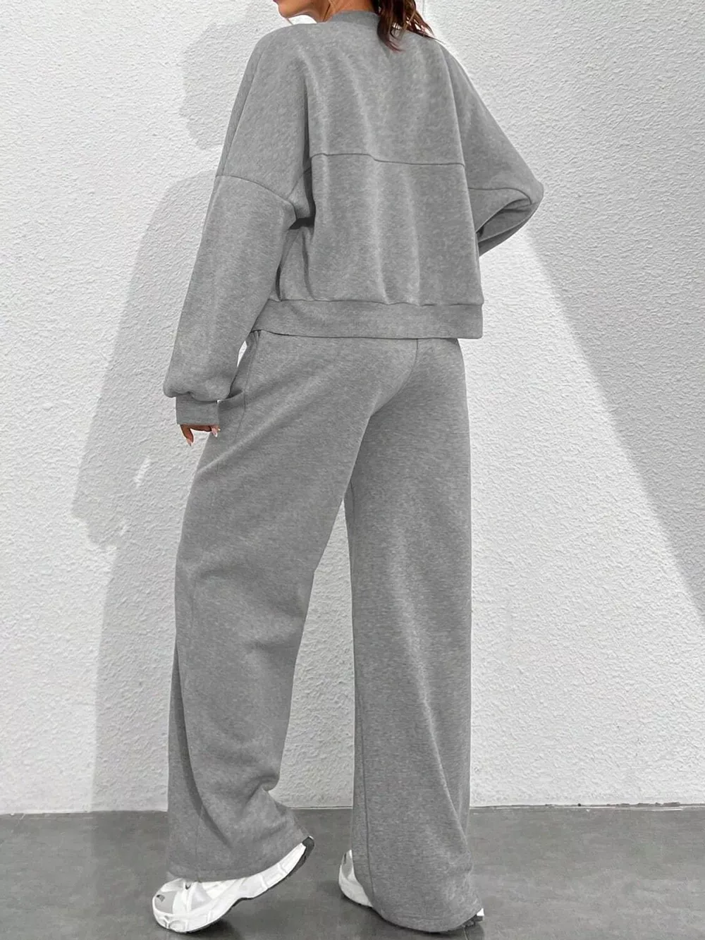 Casual Zip-Up Jacket and Wide-Leg Sweatpants Set, image 18