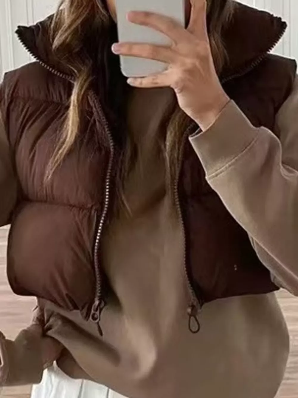Zip-Up Puffer Vest Coat, image 6