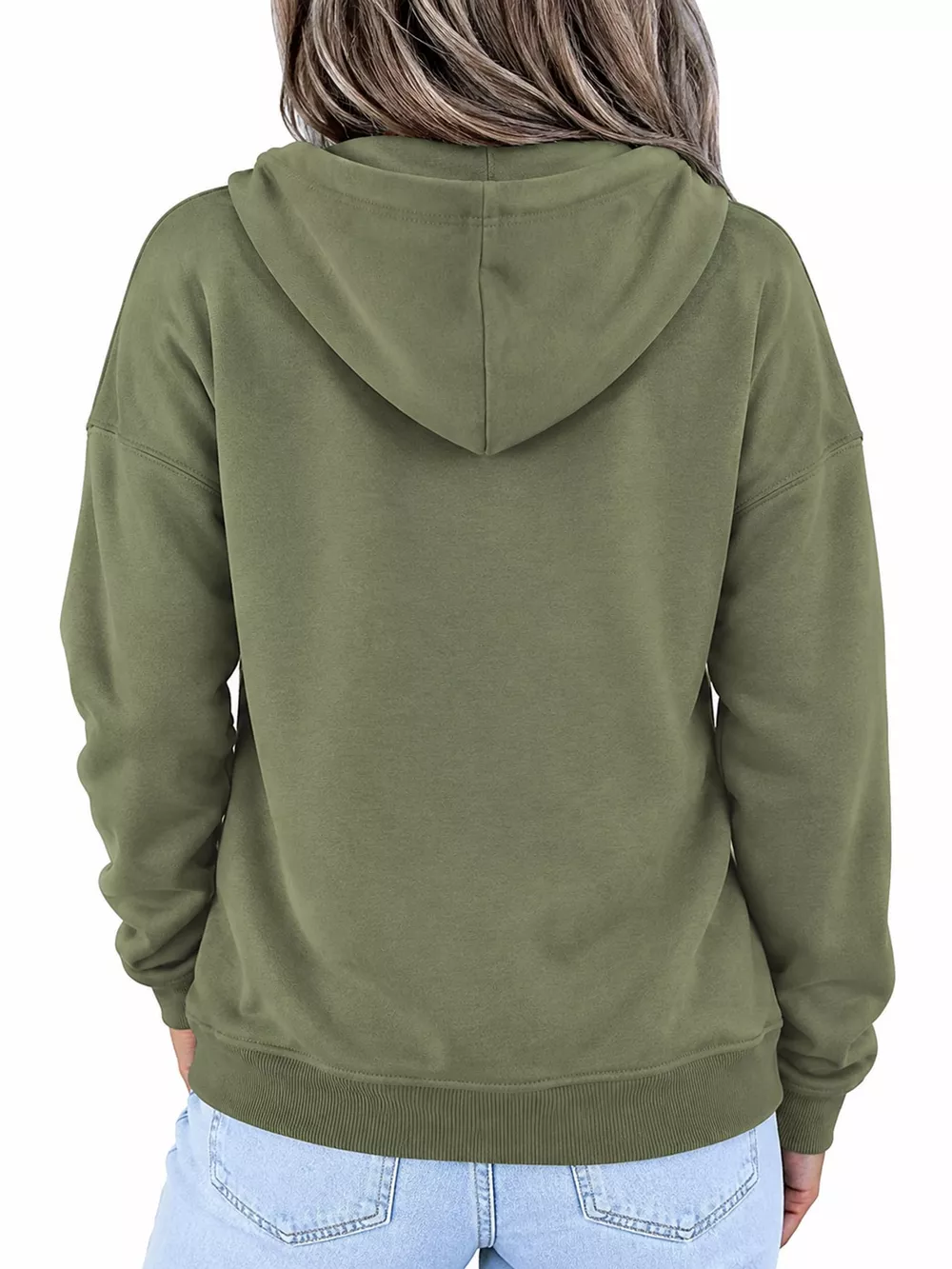 Full Size Kangaroo Pocket Dropped Shoulder Hoodie Plus Size, image 19
