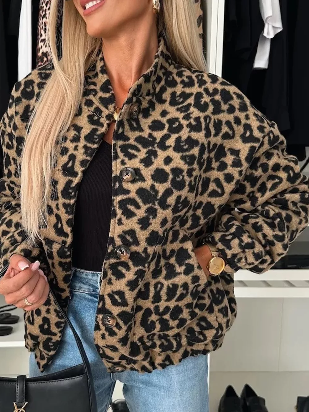 c Leopard Print Button-Down Jacket, image 2