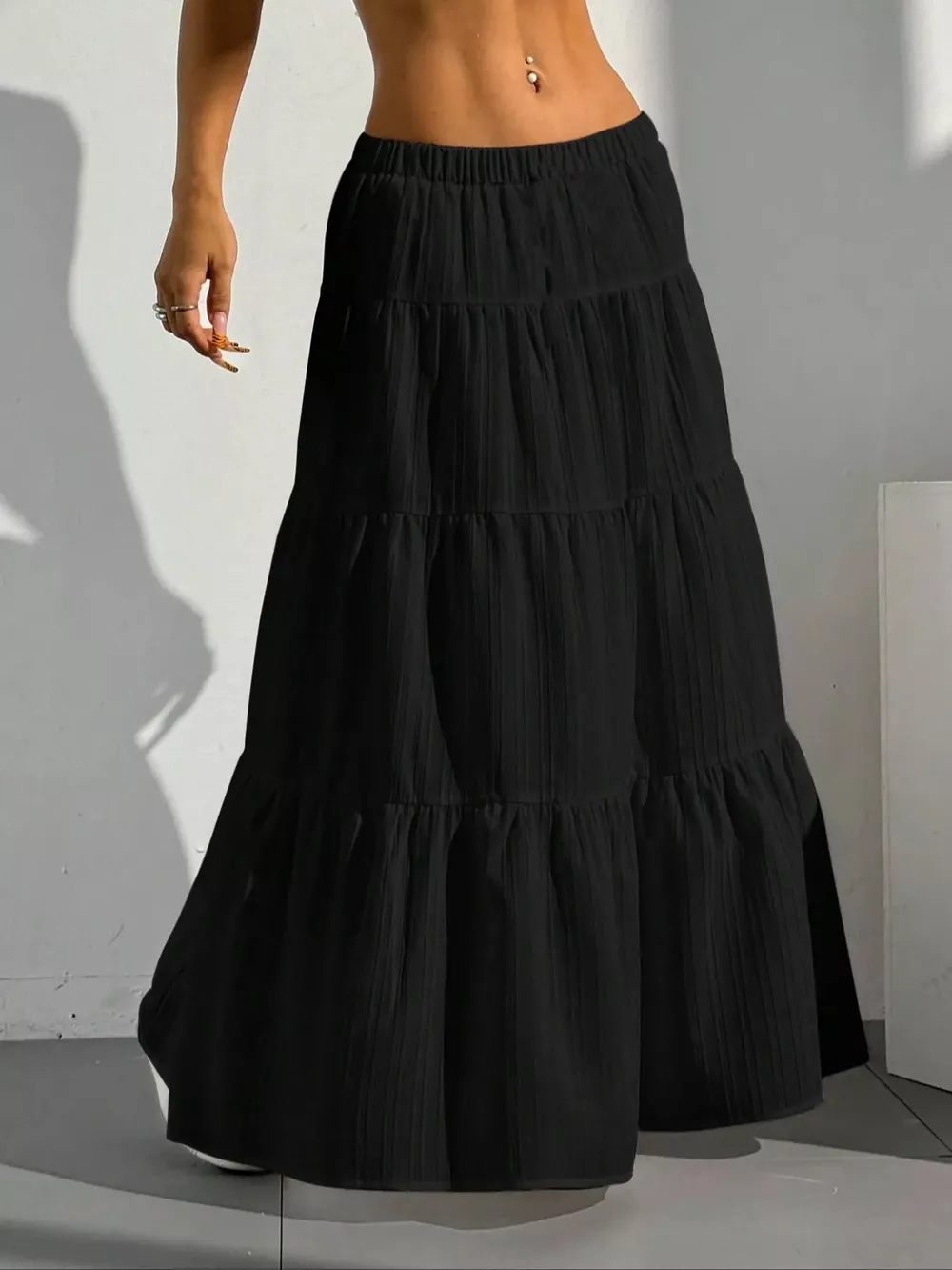 Flowy Tiered Maxi Skirt, image 9