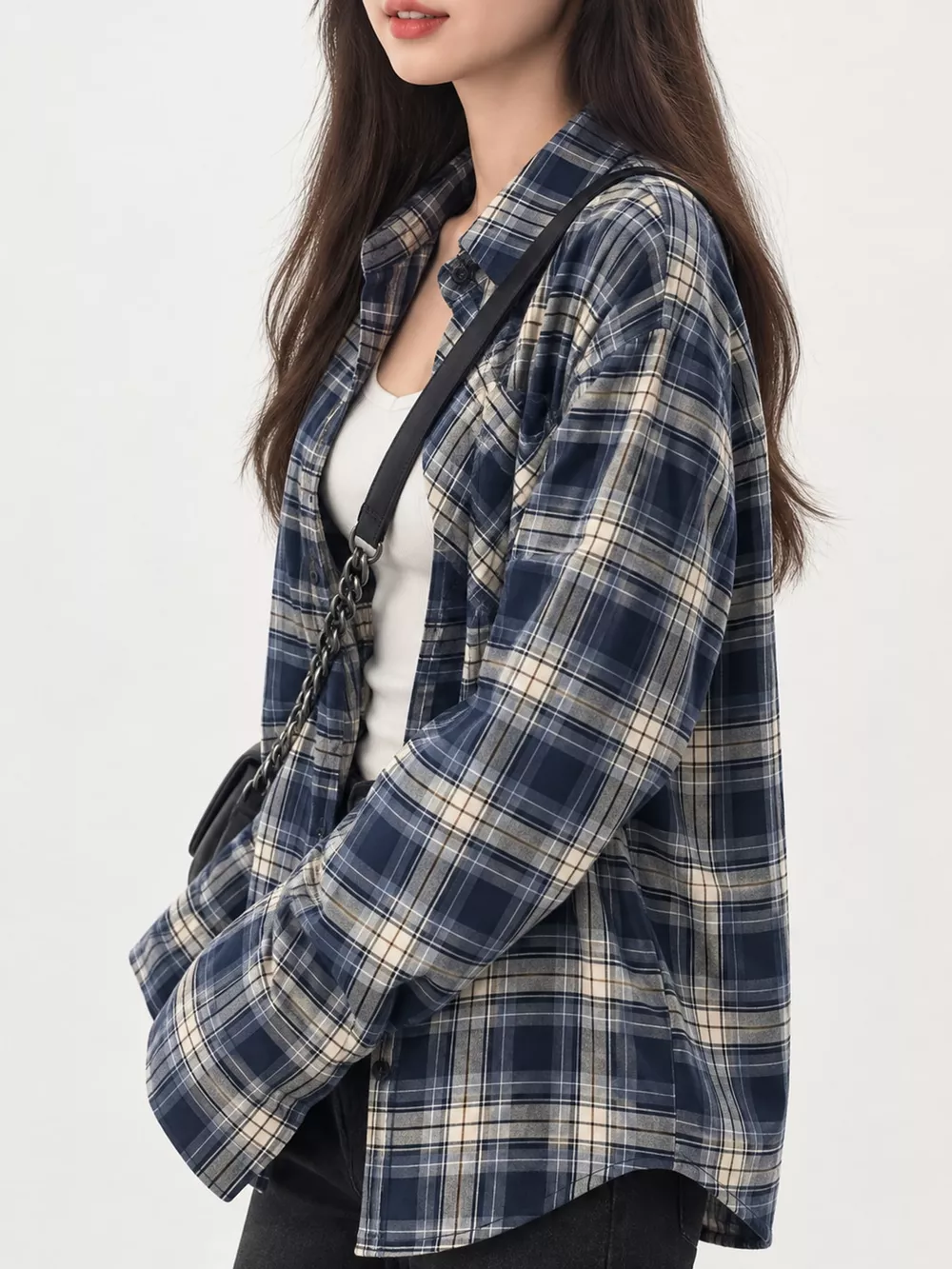 Casual Loose Fit Plaid Shirt, image 3