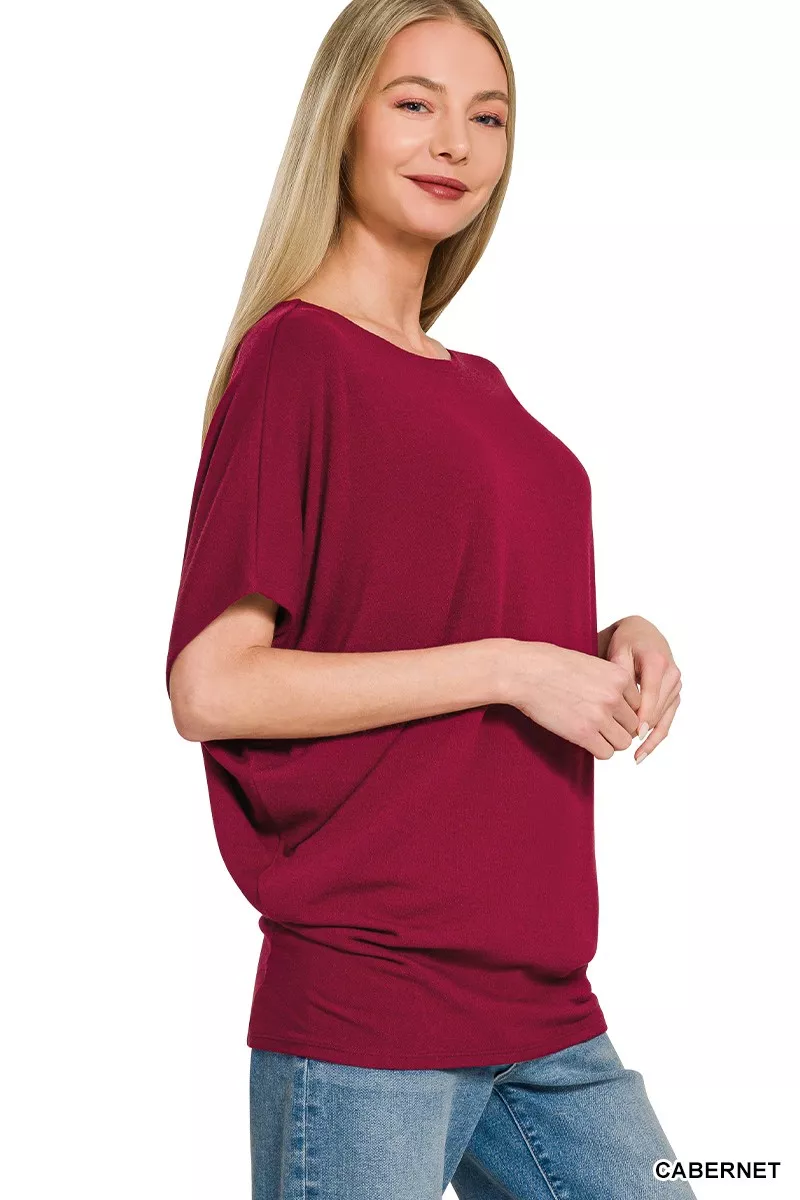 Hacci Dolman Sleeve Boat Neck Top, image 4