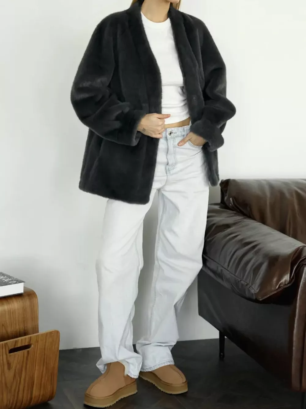 Faux Fur Open-Front Outerwear, image 16