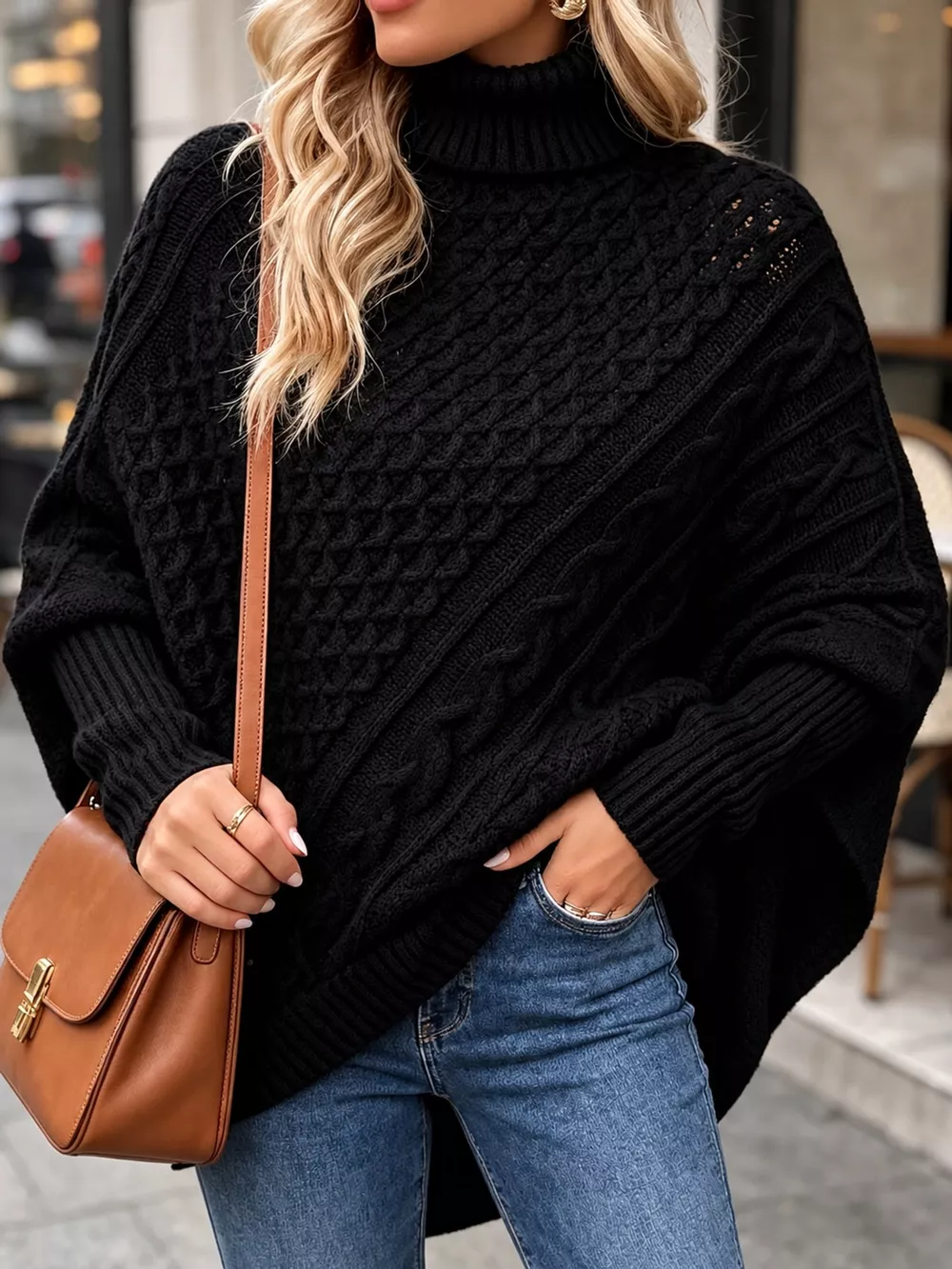 Turtleneck Cable-Knit Sweater, image 13