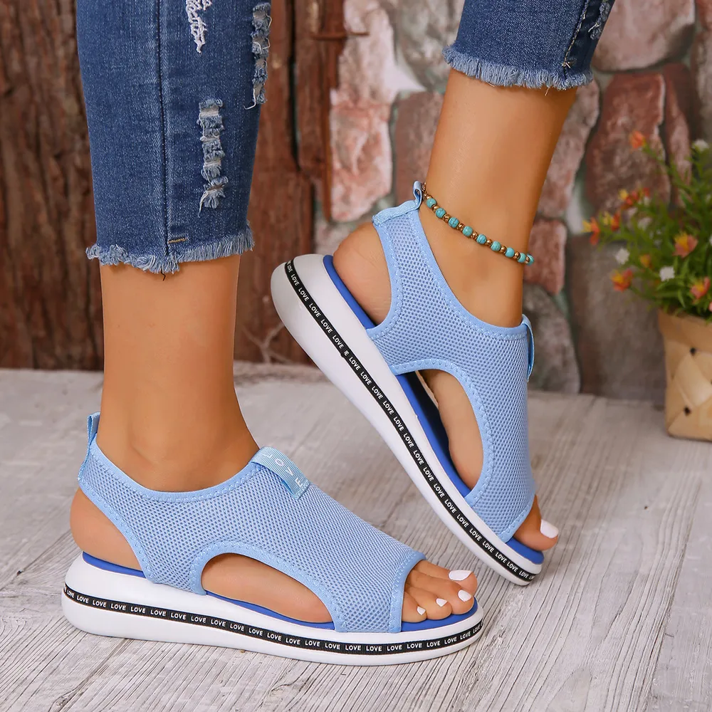 Mesh Open Toe Platform Sandals, image 7