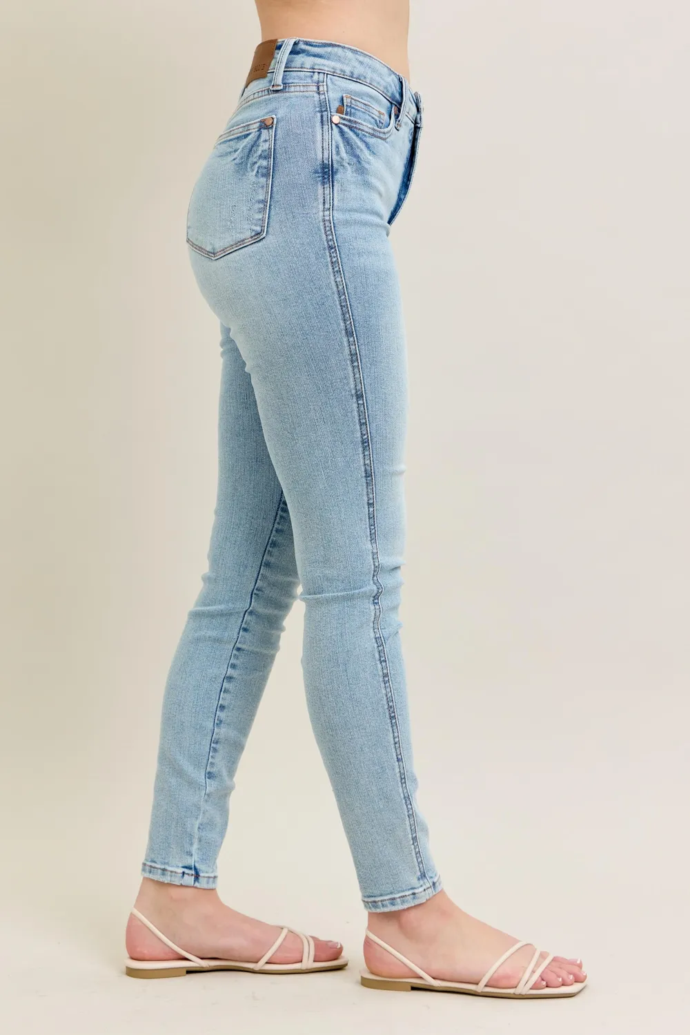 Full Size Mr Tummy Control Vintage Wash Skinny Jeans Plus Size, image 6