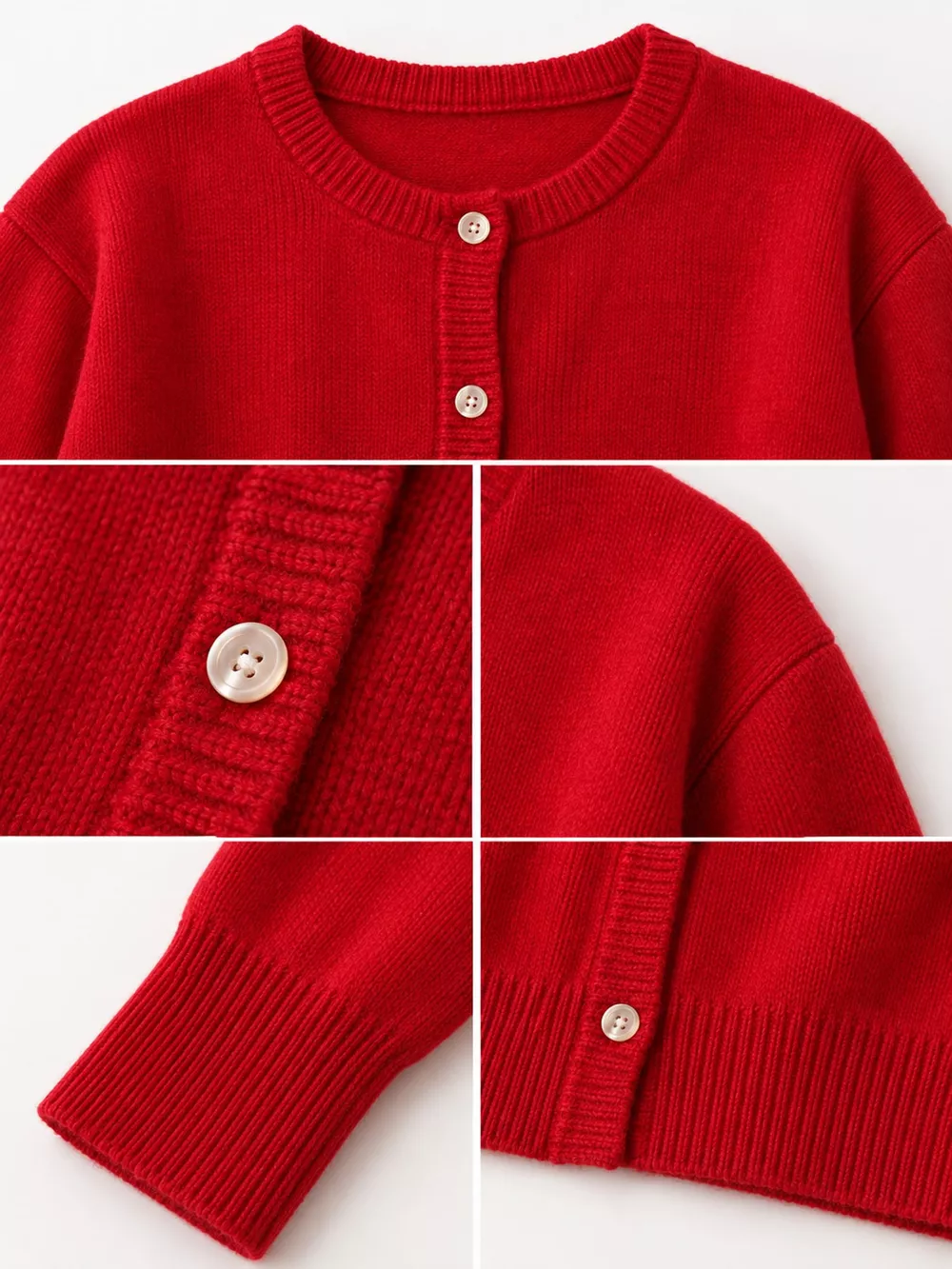 Crew Neck Button-Down Knit Cardigan, image 8