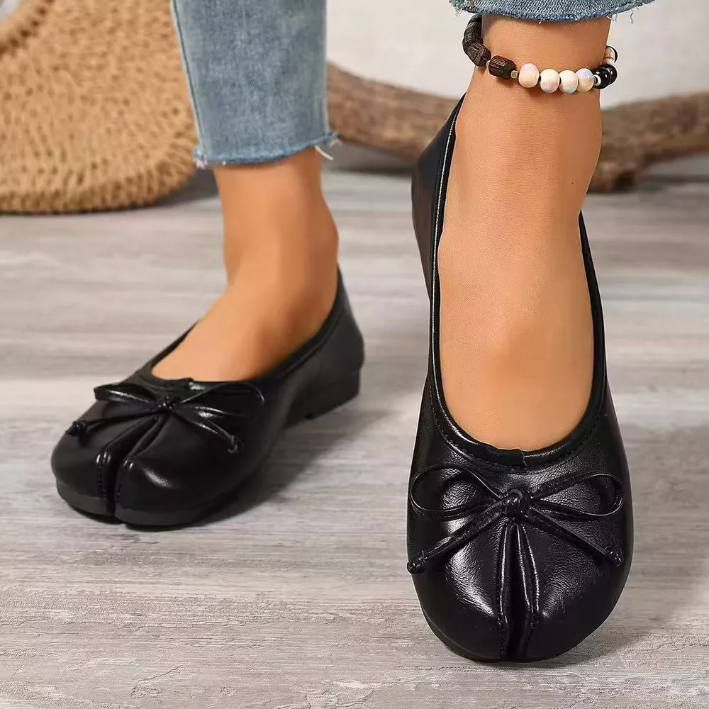 Bow Decor Split Toe Slip-Ons, image 7
