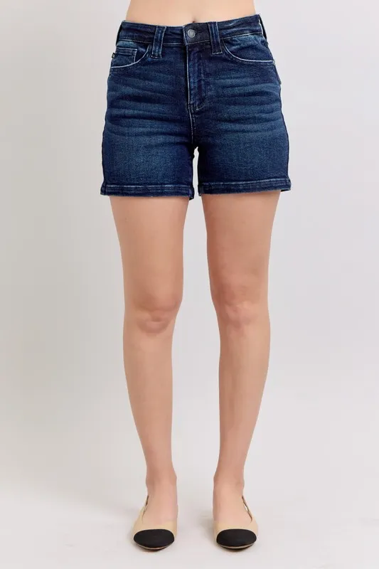 Full Size High Waist Back Flap Pocket Denim Shorts Plus Size, image 16