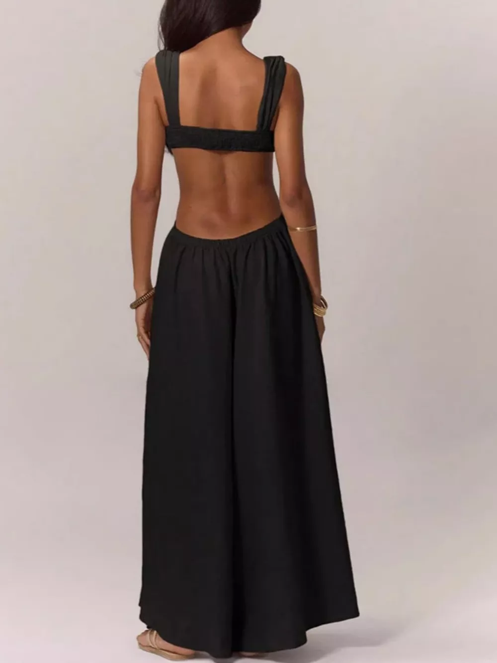 Backless Wide-Leg Jumpsuit with Cut-out Detail, image 9