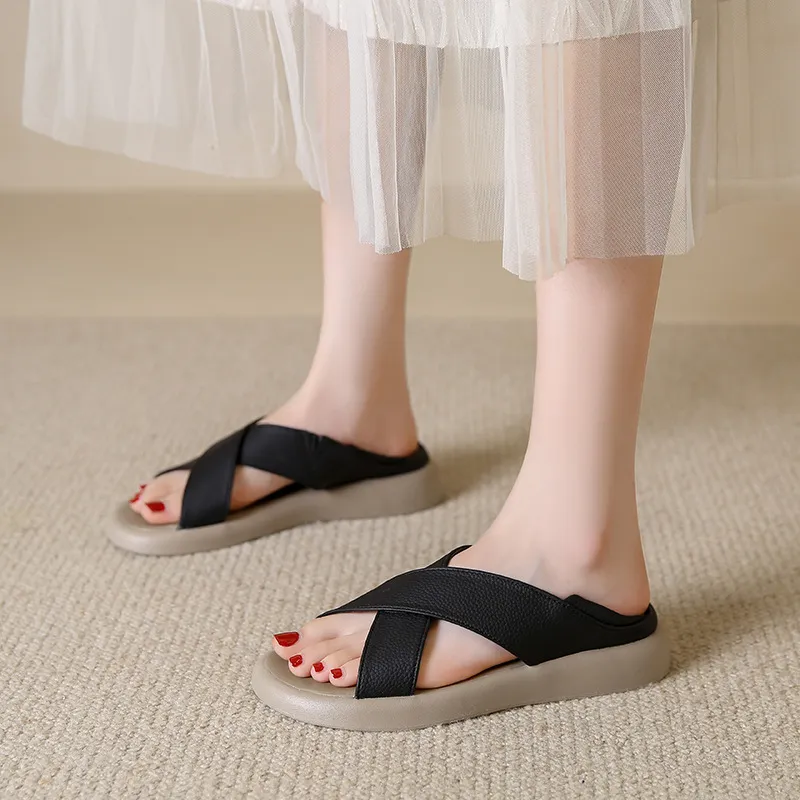 Crossover Platform Comfort Sandals, image 6