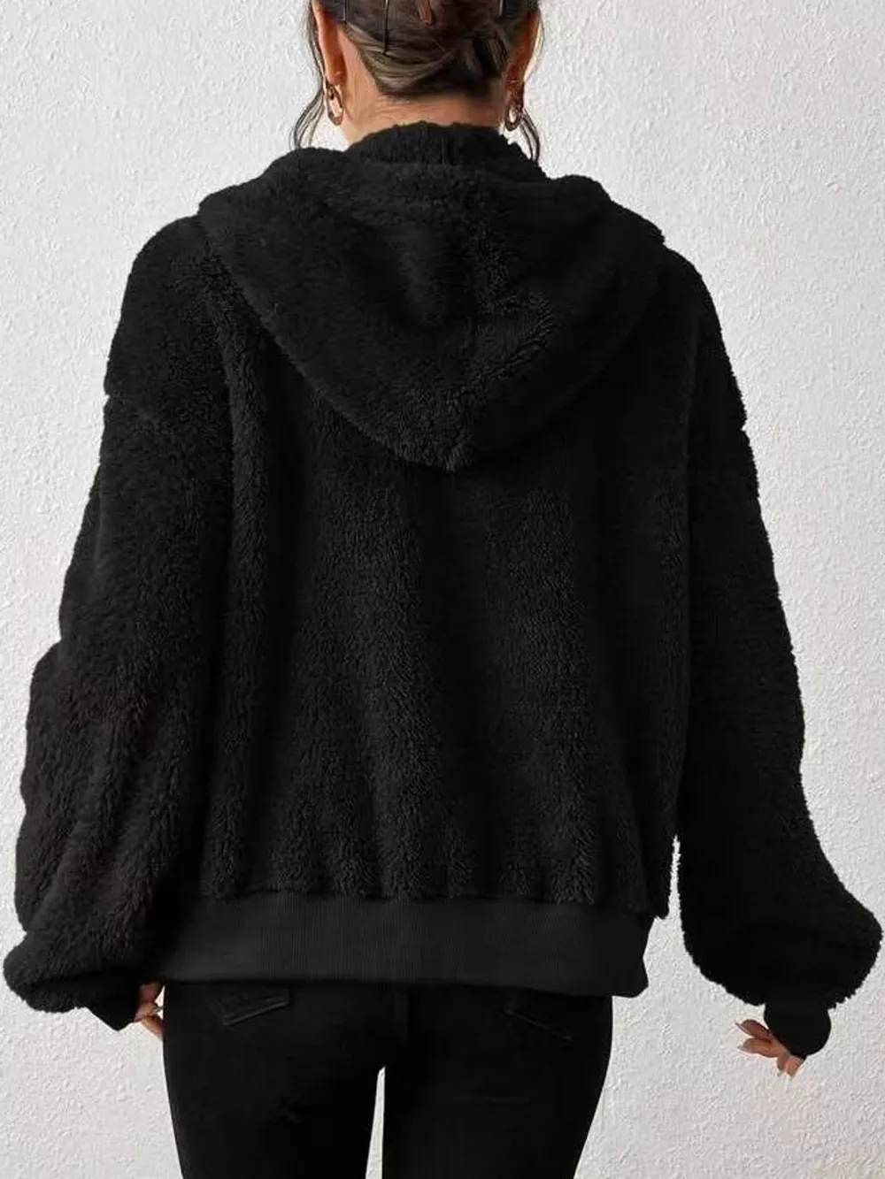 Fleece Zip-Up Hooded Jacket, image 5