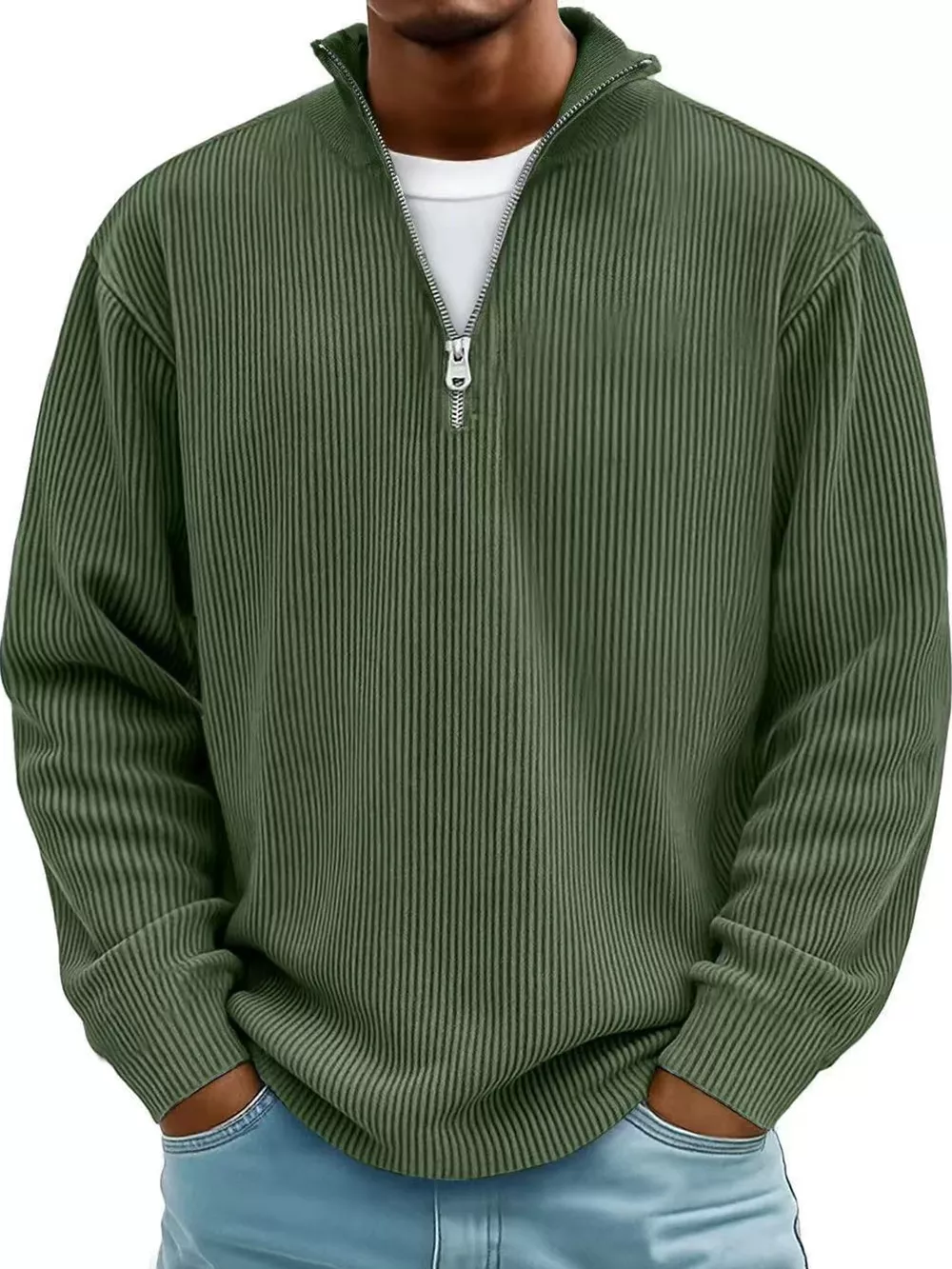 Men's Full Size Quarter-Zip Long Sleeve Sweatshirt Plus Size, image 37