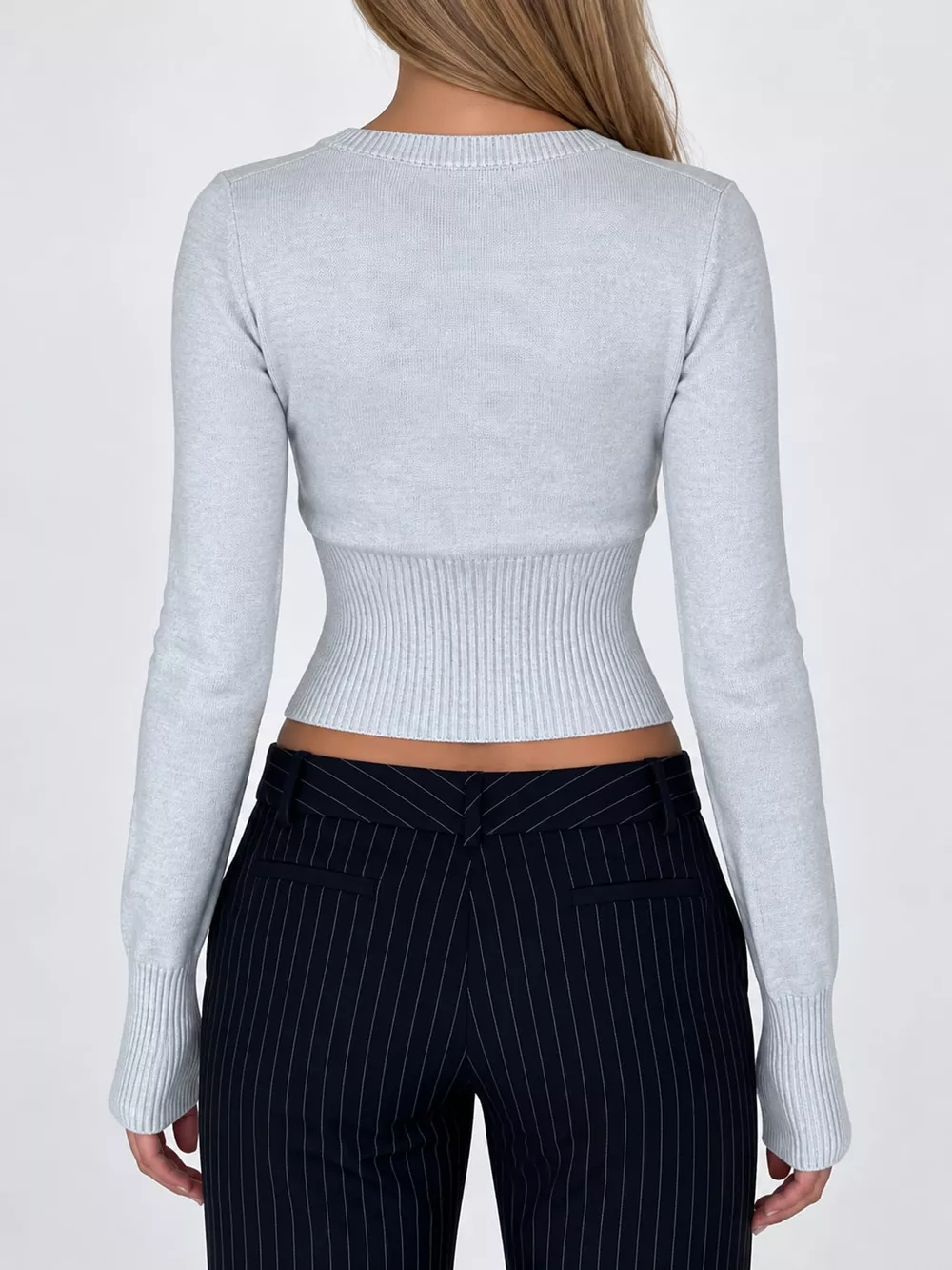 Slim-Fit Ribbed Knit Button-Down Cardigan, image 7