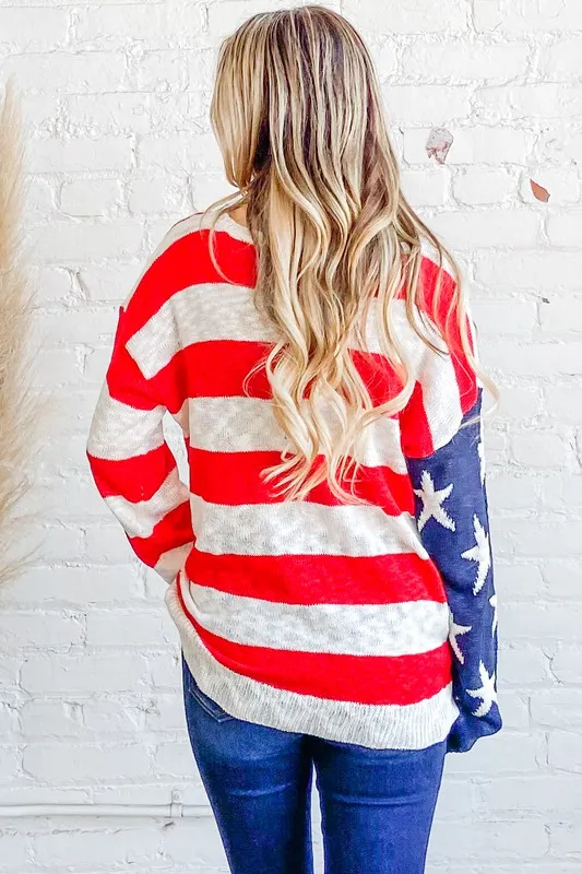 American Flag Long Sleeve Sweater, image 5