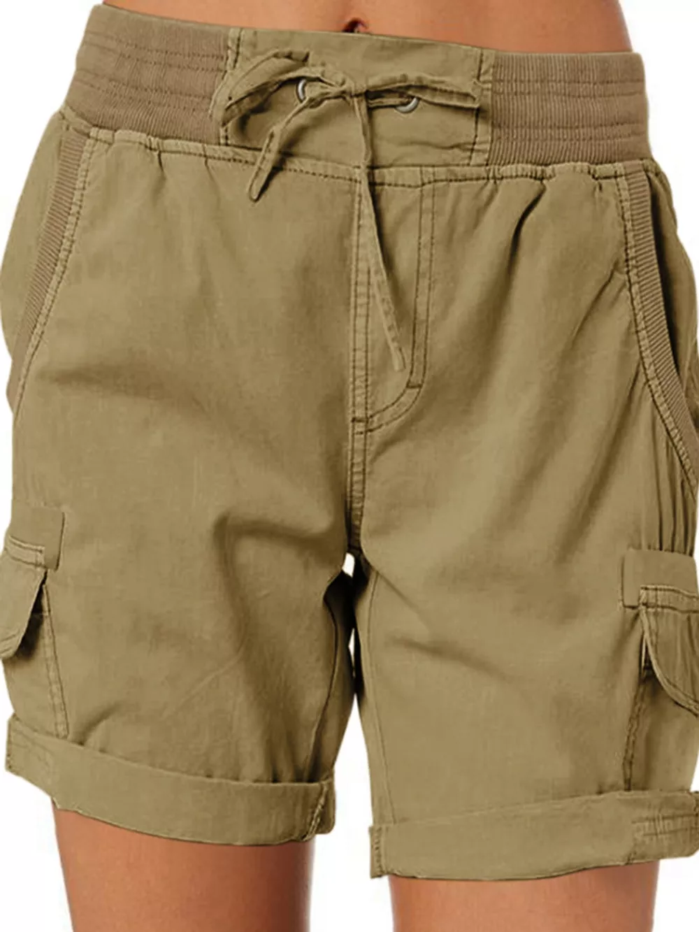 Full Size Drawstring Cargo Shorts Plus Size, image 49