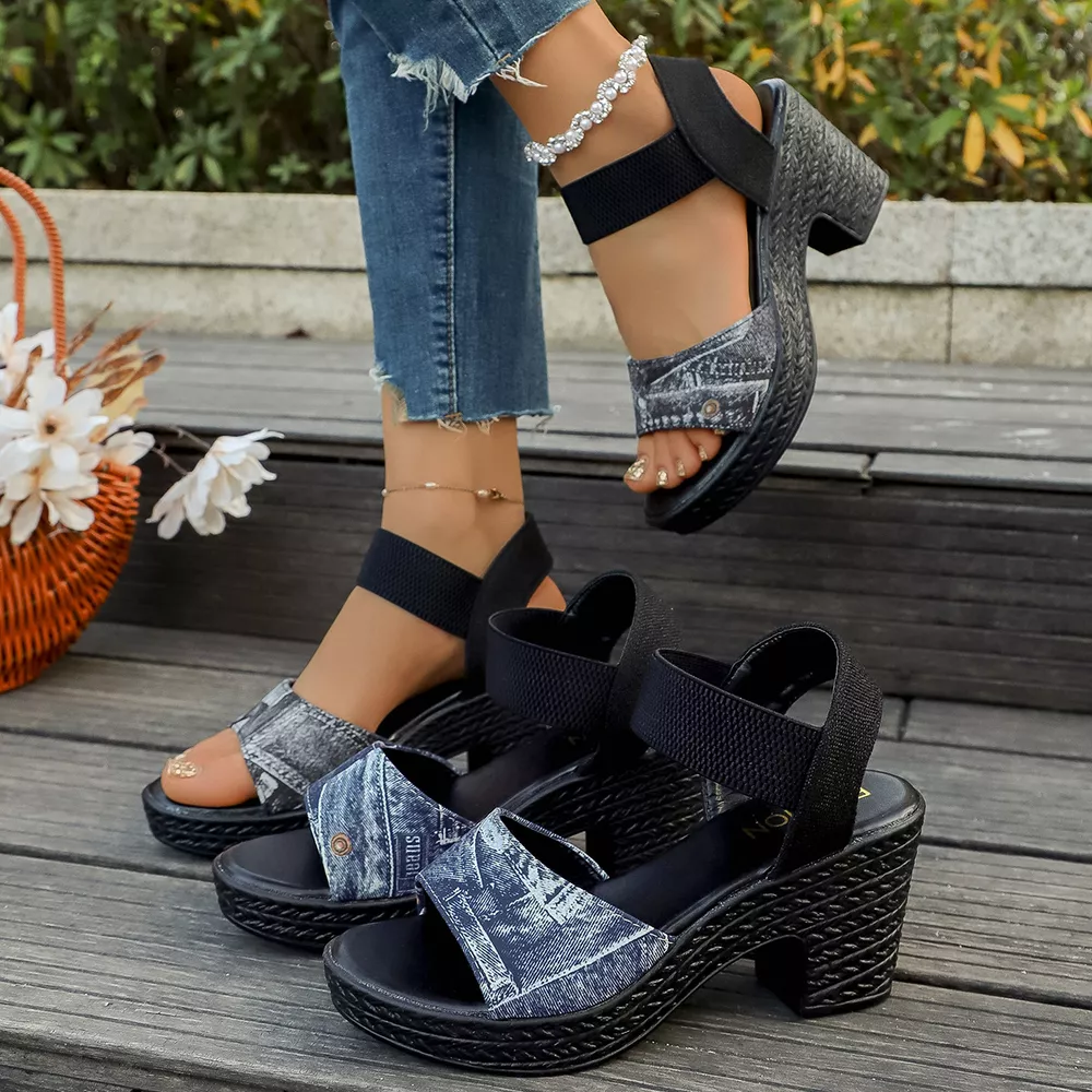 Open Toe Block Heels Sandals, image 2