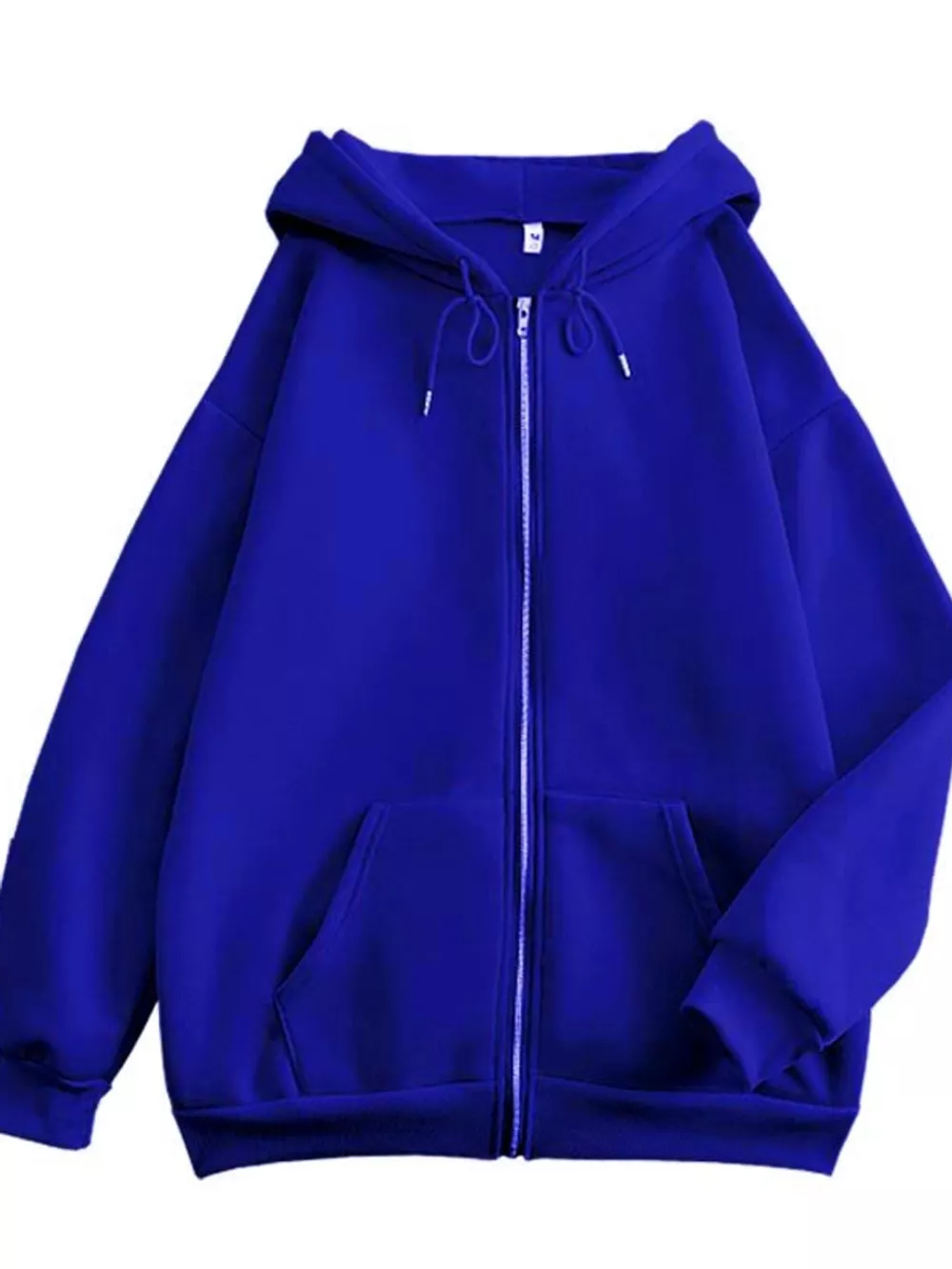 Full Size Oversized Solid Zip-Up Hoodie with Drawstring Plus Size, image 79