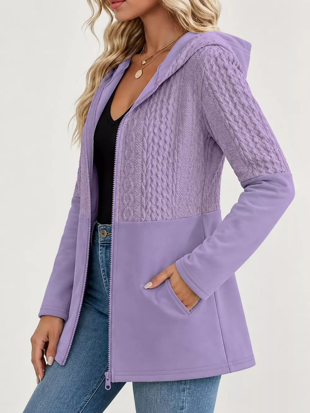 Full Size Hooded Zip-Up Jacket Plus Size, image 13