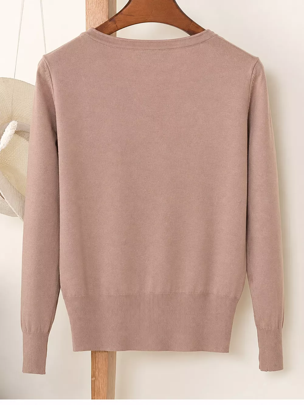 Classic V-Neck Button-Down Knit Cardigan, image 56