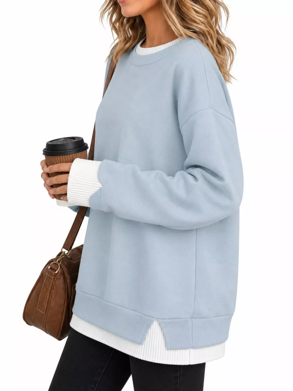 Full Size Layered Look Crew Neck Sweatshirt Plus Size, image 12