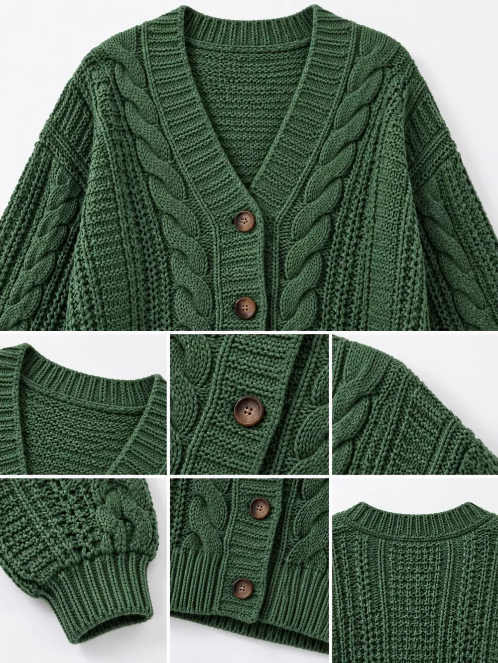 Cable Knit Button-Down Cardigan, image 10