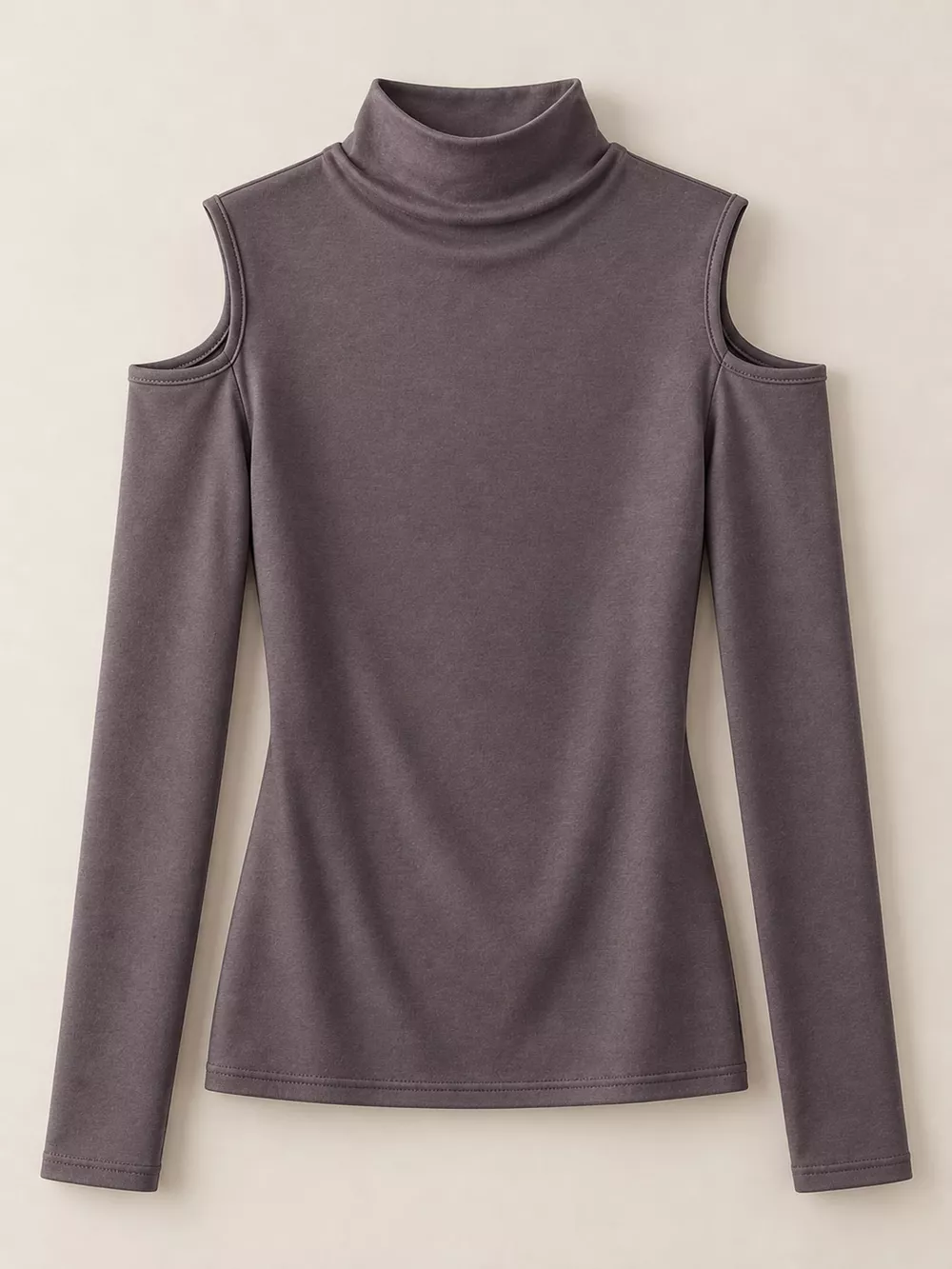 Mock Neck Cold-Shoulder Slim-Fit T-Shirt, image 16