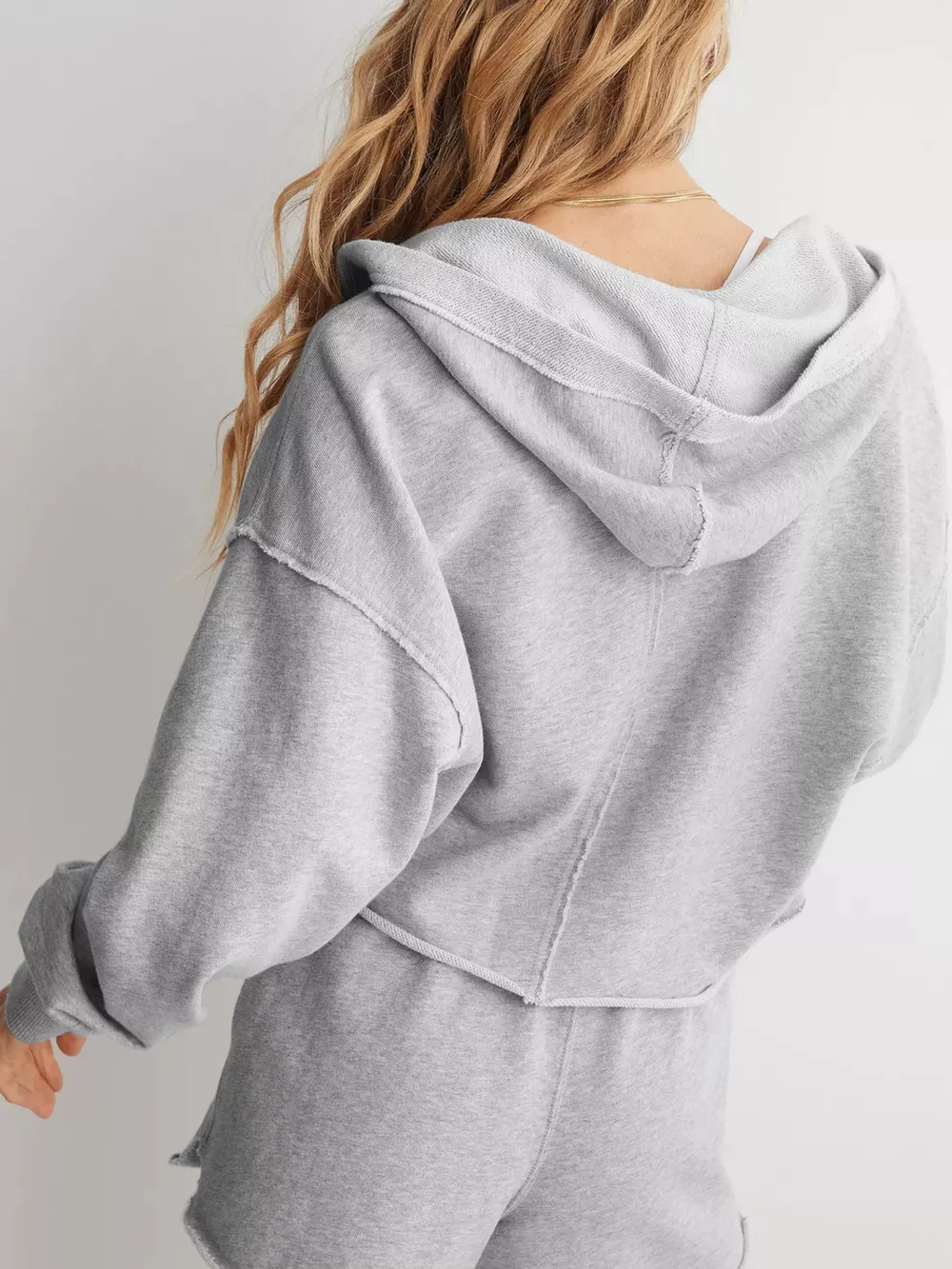 Dropped Shoulder Cropped Hoodie, image 12