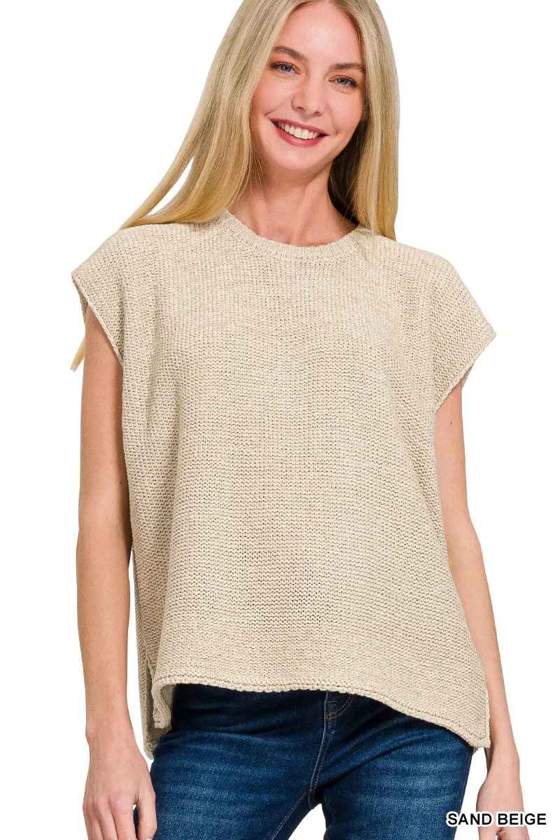 Oversized Crew Neck Sweater Vest, image 3