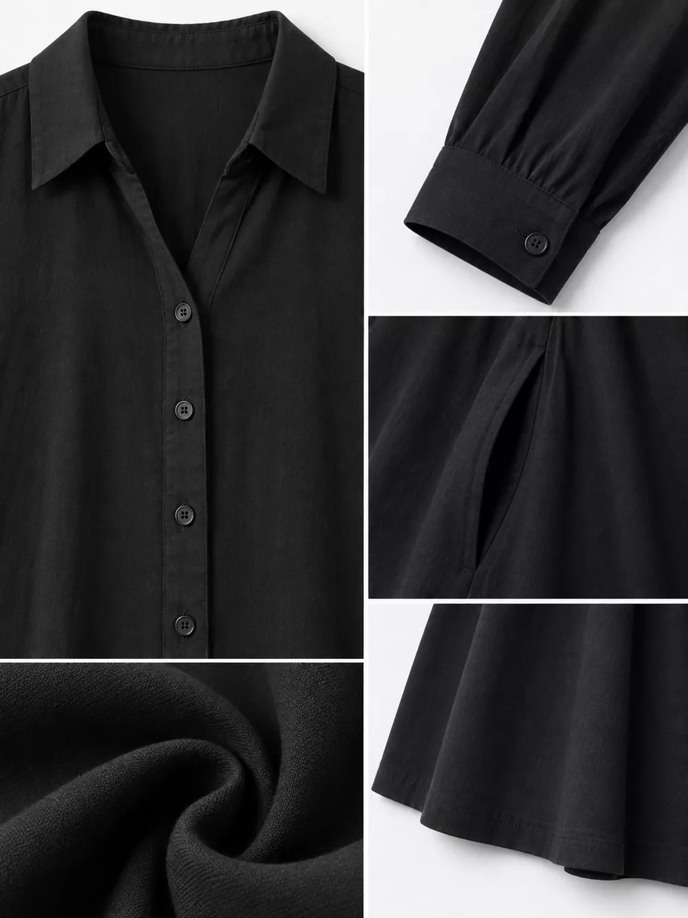 Full Size Button Front Long Sleeve Maxi Shirt Dress Plus Size, image 29