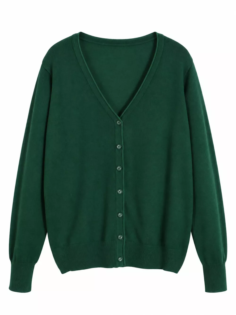 Classic V-Neck Button-Down Knit Cardigan, image 87