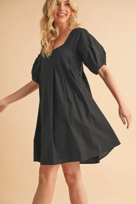 Square Neck Babydoll Dress with Pockets, image 3