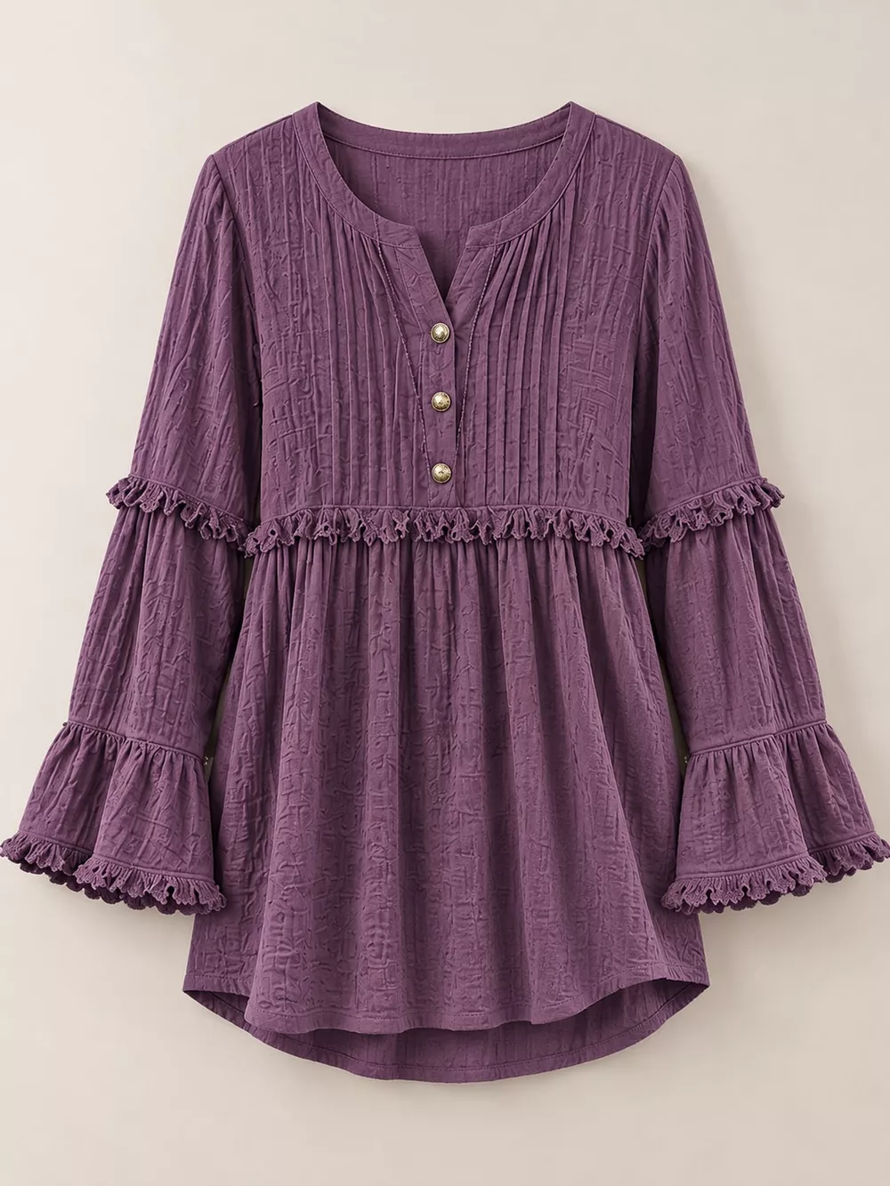 Full Size Snap Down Long Sleeve Blouse Plus Size, image 5