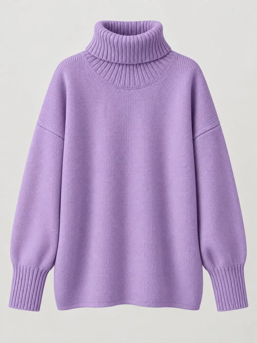 Oversized Turtleneck Dropped Shoulder Sweater, image 48