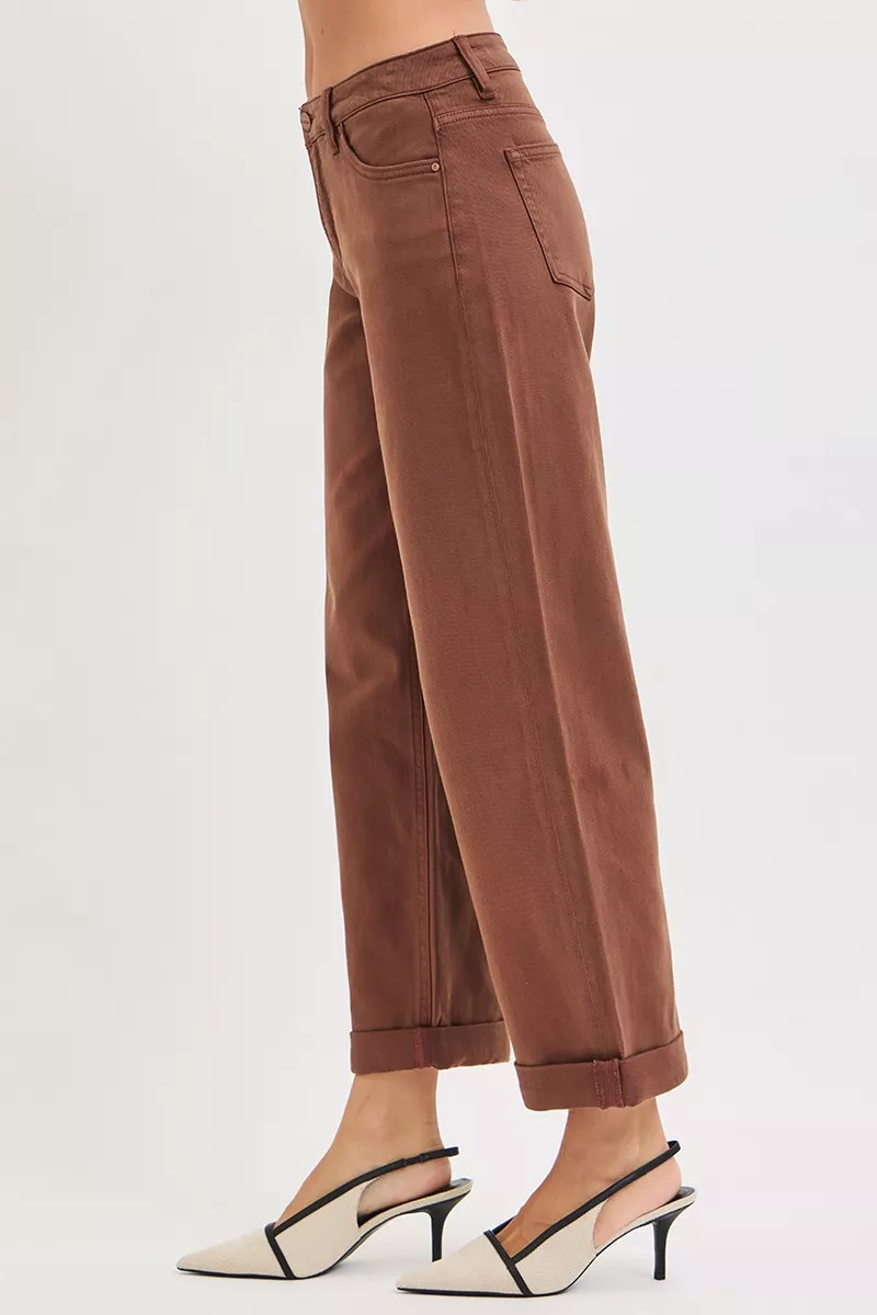 Full Size Tummy Control Mid Rise Ankle Barrel Baggy Plus Size, image 4